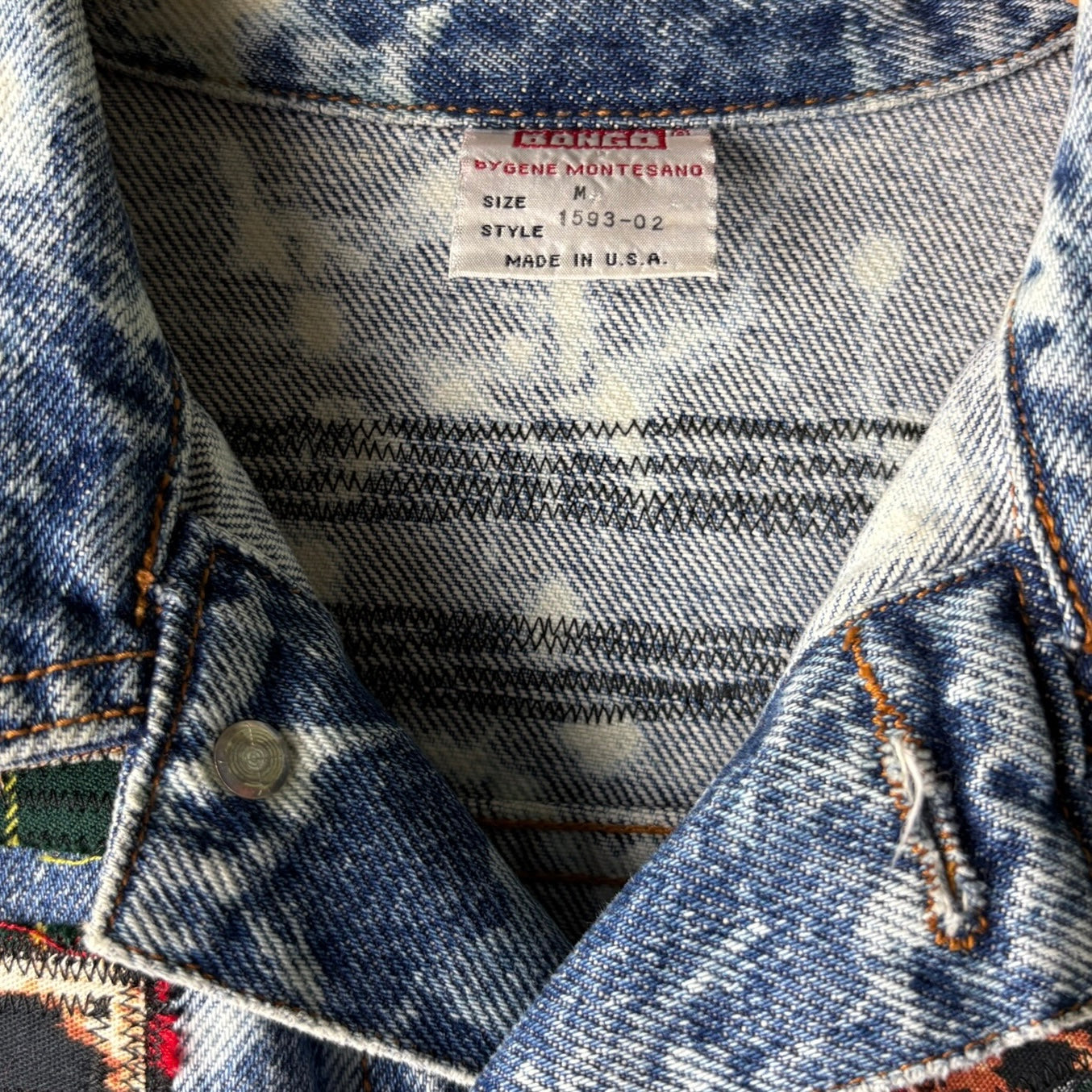 WALL OF NOISE - Custom Punk Rock Patch Denim Jacket - Acid Wash Jean Jacket