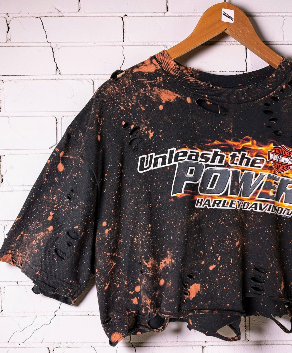 Harley Davidson Orlando Bleached Distressed Cropped Tee