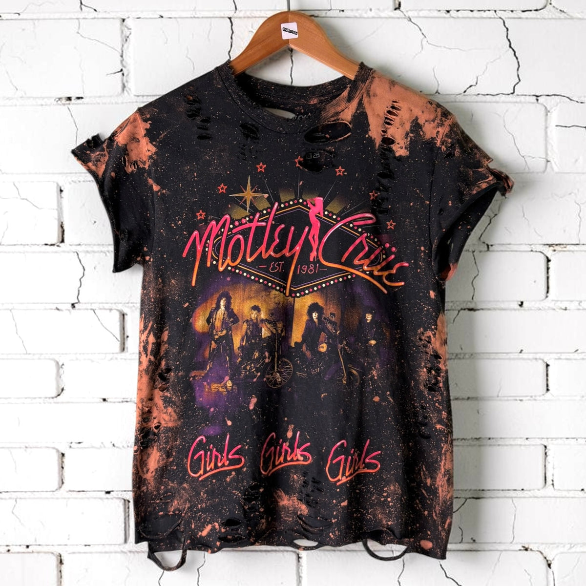Motley Crue Girls Girls Girls Distressed Tee