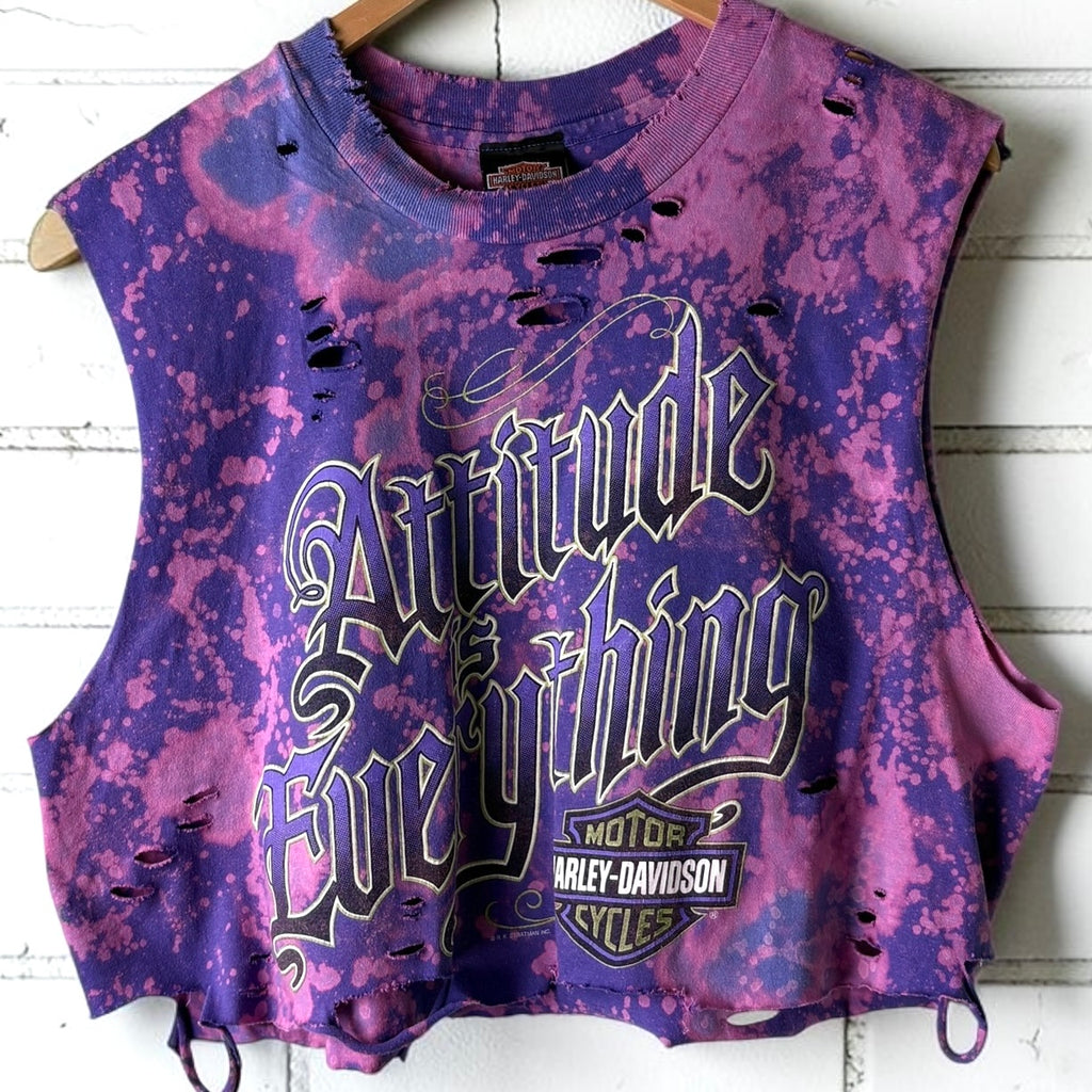Harley Davidson Fullerton Bleached Distressed Vintage Tee