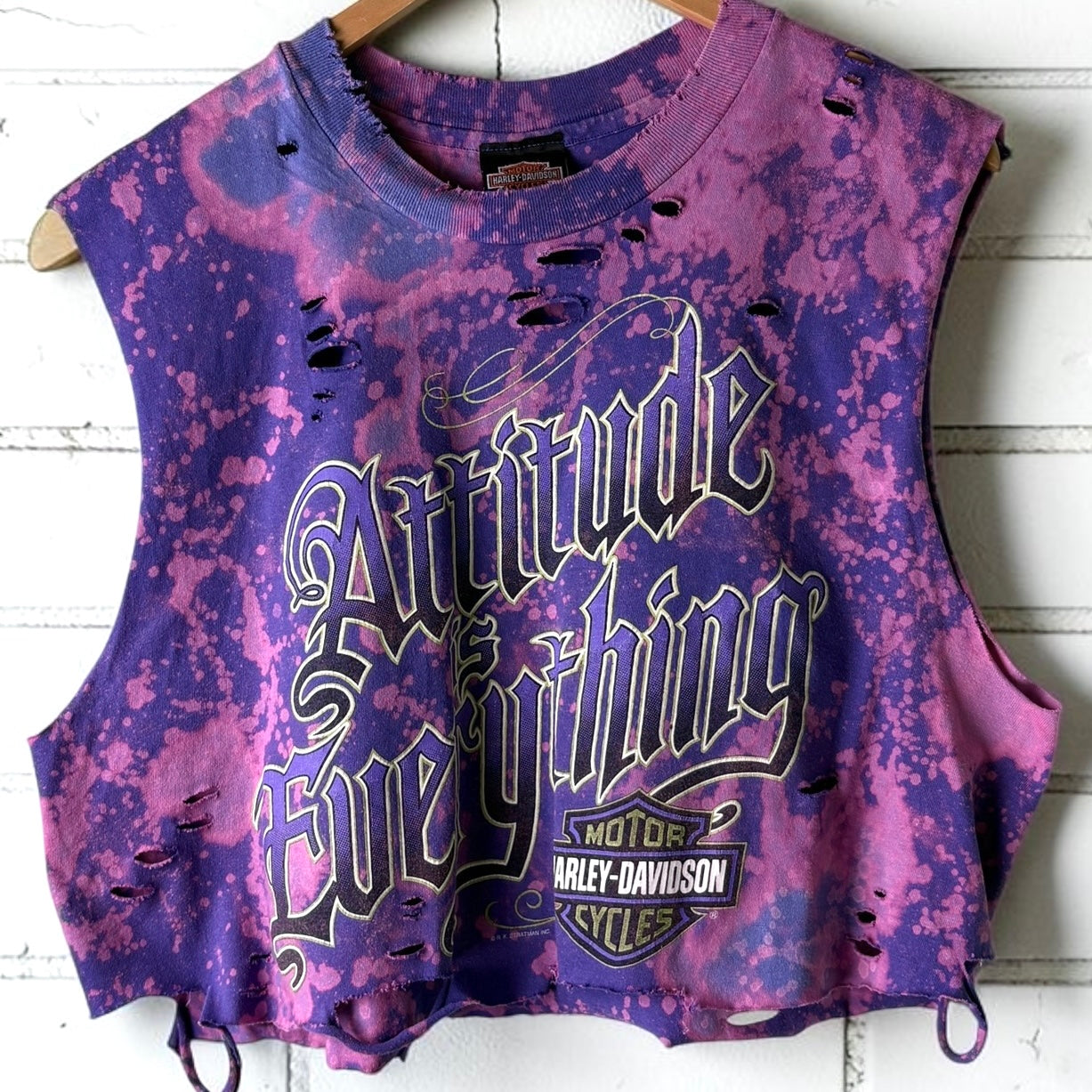 Harley Davidson Fullerton Bleached Distressed Vintage Tee