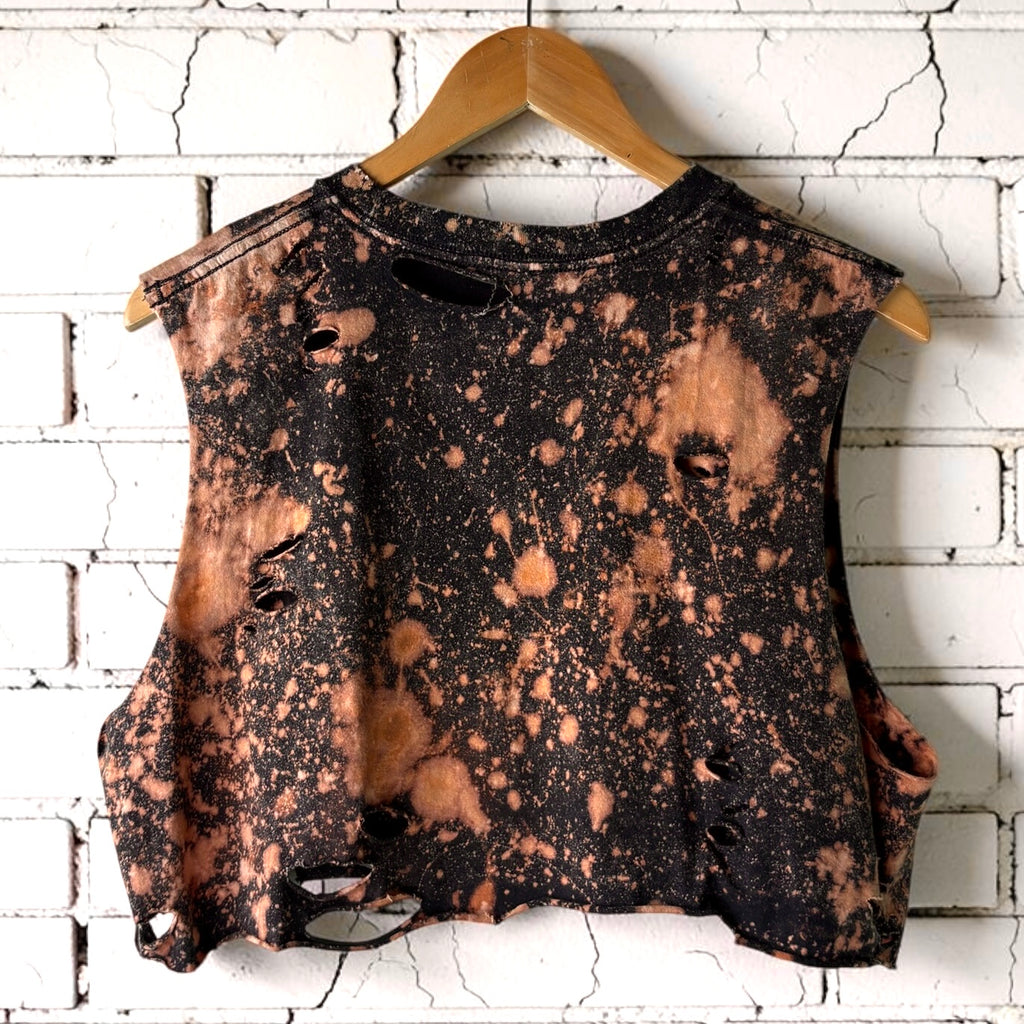 The Cult Bleached Distressed Cropped T-shirt