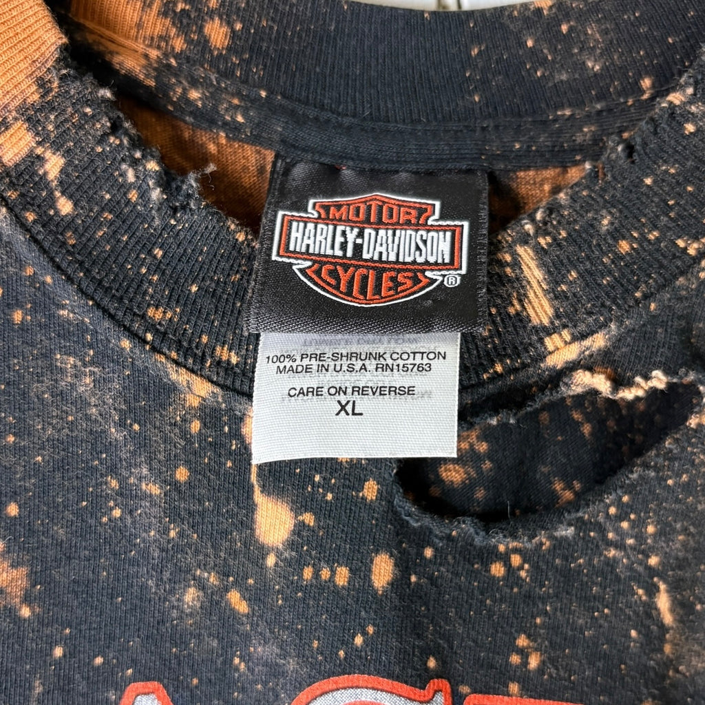 Harley Davidson Alaska Bleached Distressed Cropped T-shirt