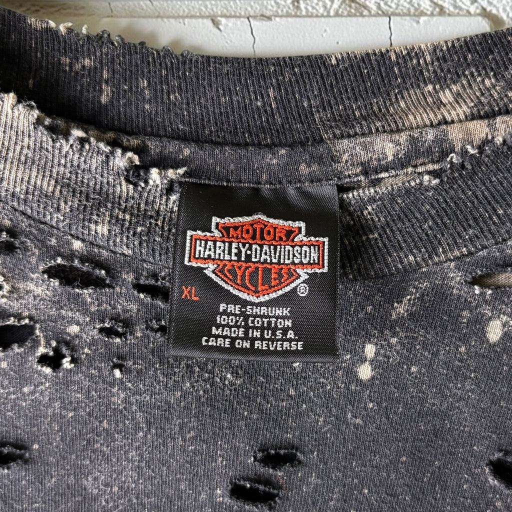 Harley Davidson Nashville Distressed Bleached Cropped Tee