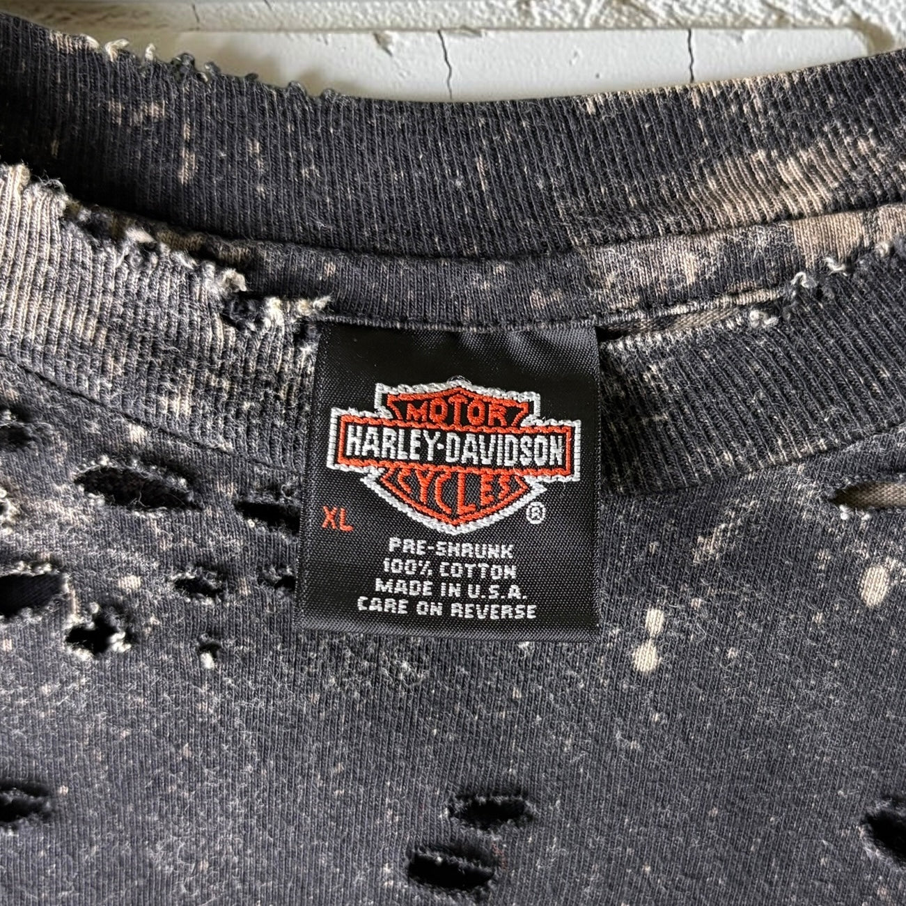 Harley Davidson Nashville Distressed Bleached Cropped Tee