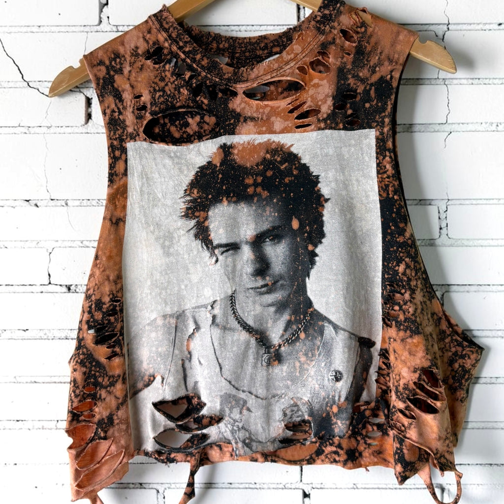 Sid Vicious Sex Pistols Bleached Distressed Tee