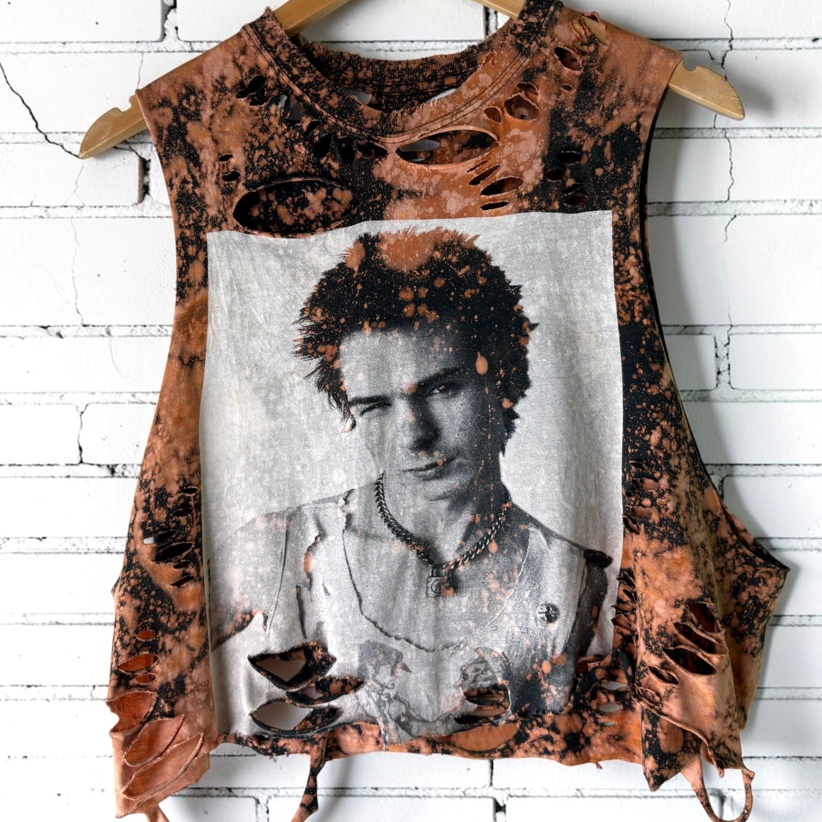 Sid Vicious Sex Pistols Bleached Distressed Tee