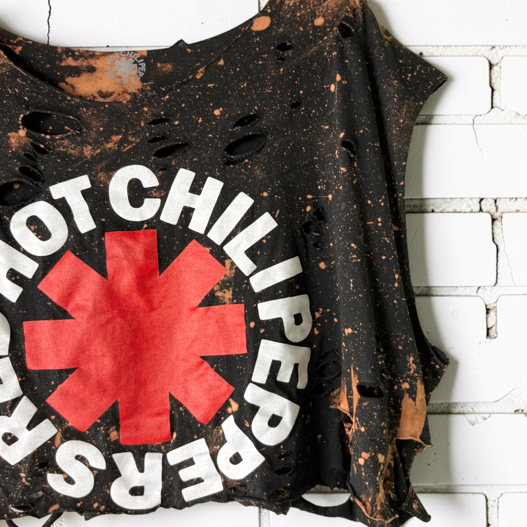 Red Hot Chili Peppers - Classic Logo Bleached Distressed Band Tee