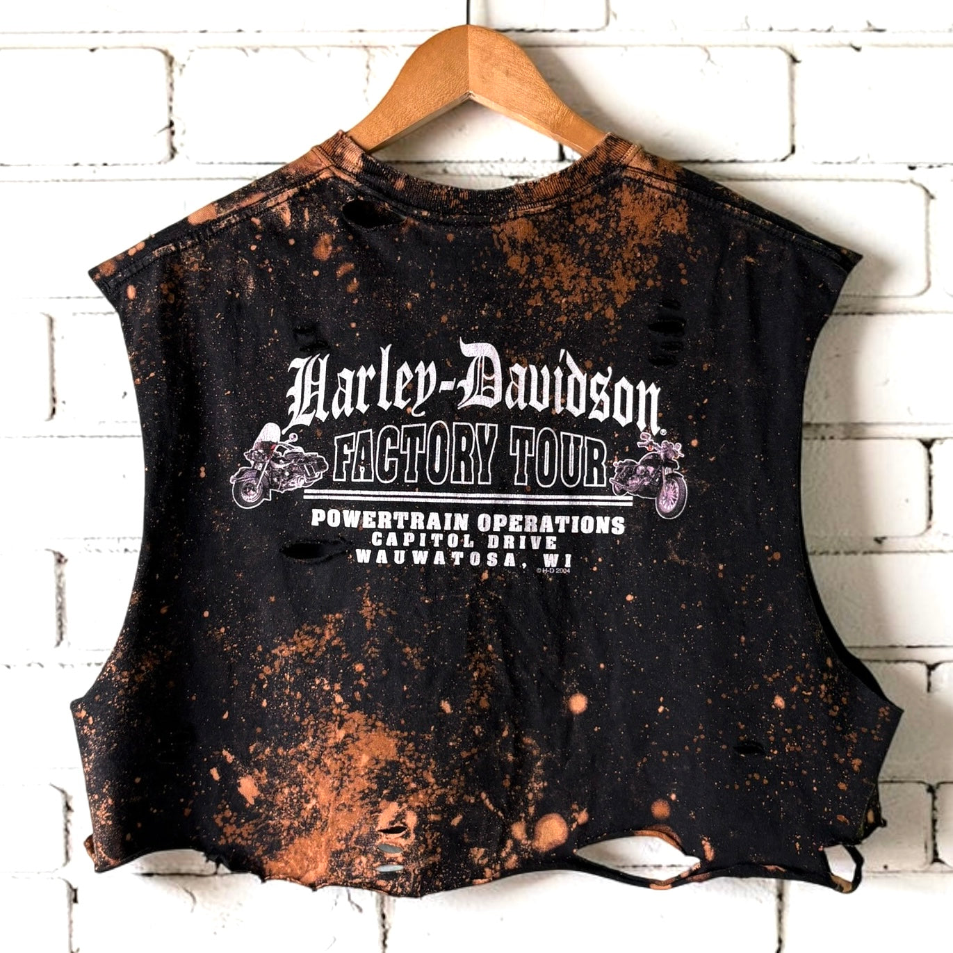 Harley David Wauwatosa Bleached Cropped Tee