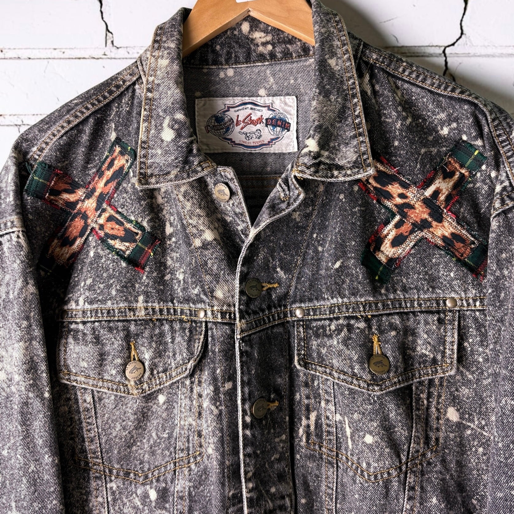 THREAD KENNEDYS - Custom Punk Rock Patch Denim Jacket - Acid Wash Jean Jacket