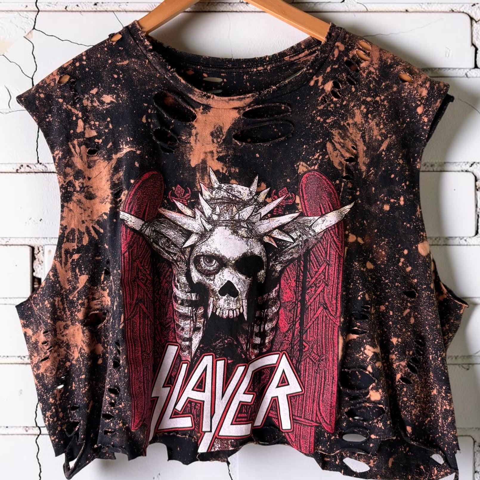 Slayer - Bleached Distressed Band Tee