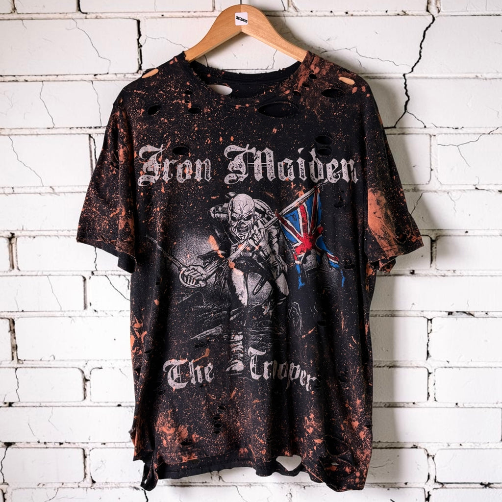 Iron Maiden The Trooper Bleached Distressed Tee