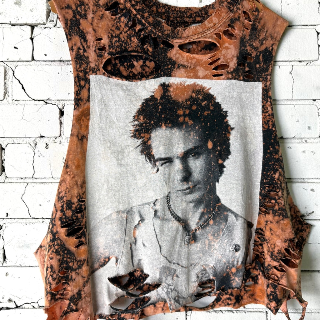 Sid Vicious Sex Pistols Bleached Distressed Tee