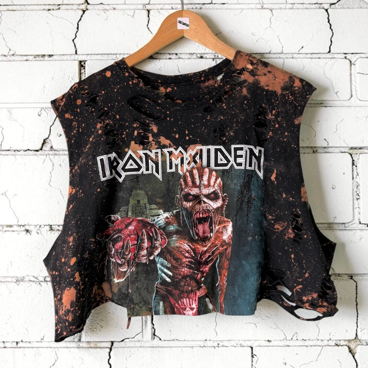 Iron Maiden - Bleached Distressed Band Tee