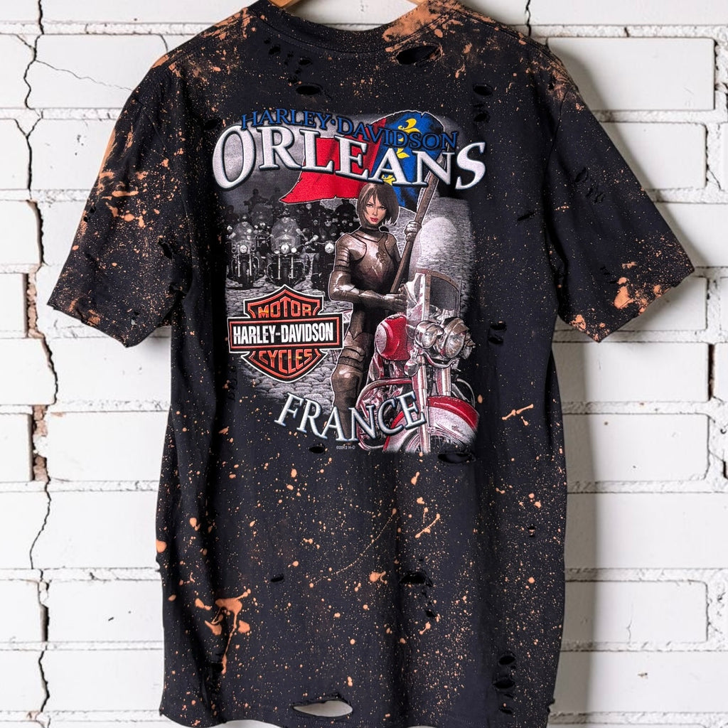 Harley Davidson France Bleached Distressed Tee