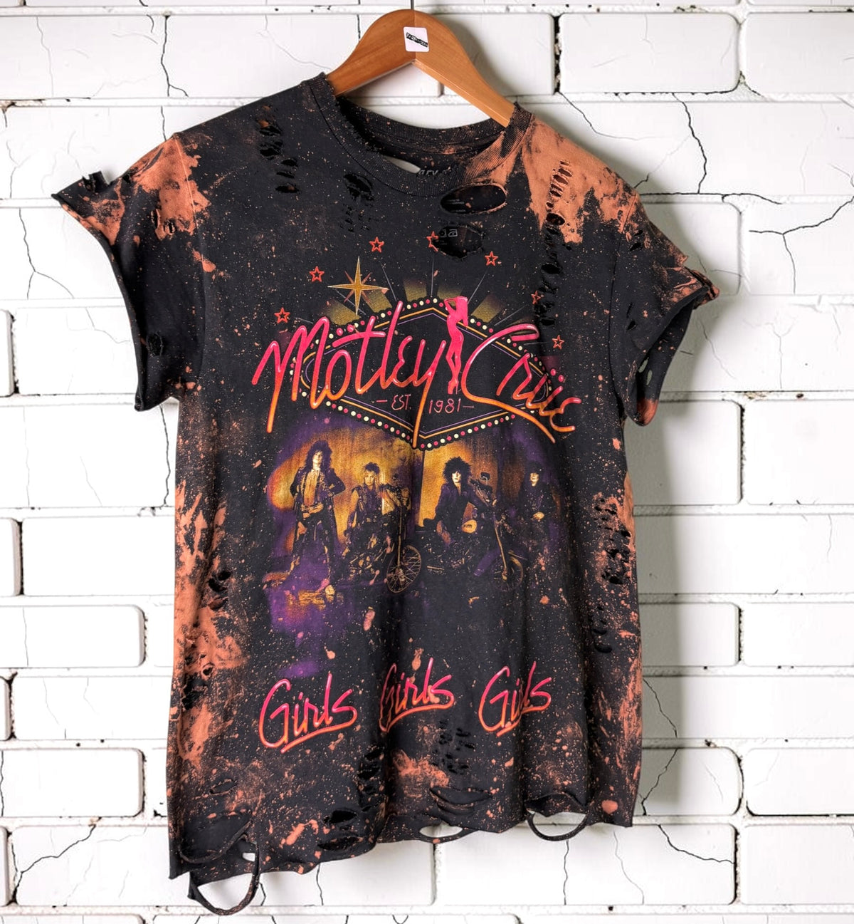 Motley Crue Girls Girls Girls Distressed Tee