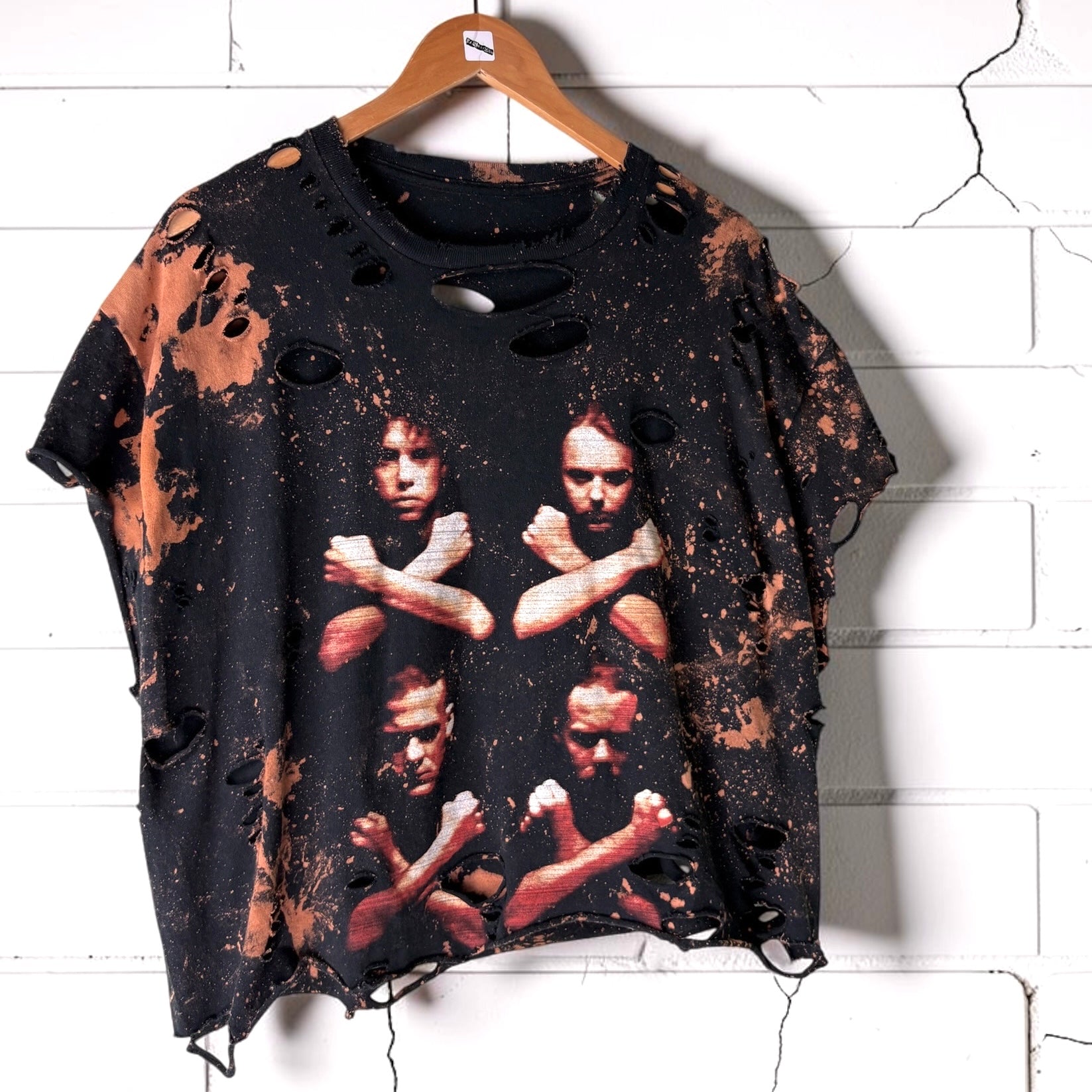 Custom Metallica Band Tee | Hand-Bleached Thrashed T-shirt