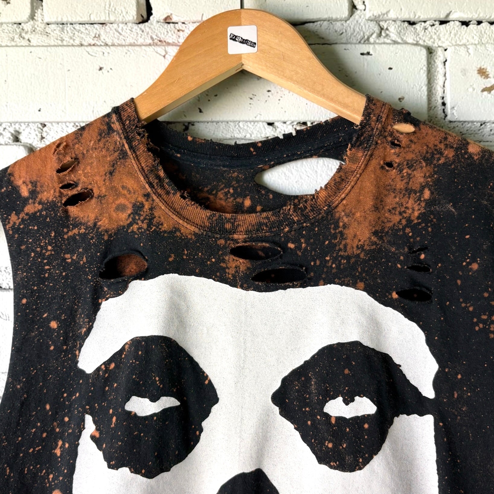Misfits Classic Logo Bleached Distressed Tee