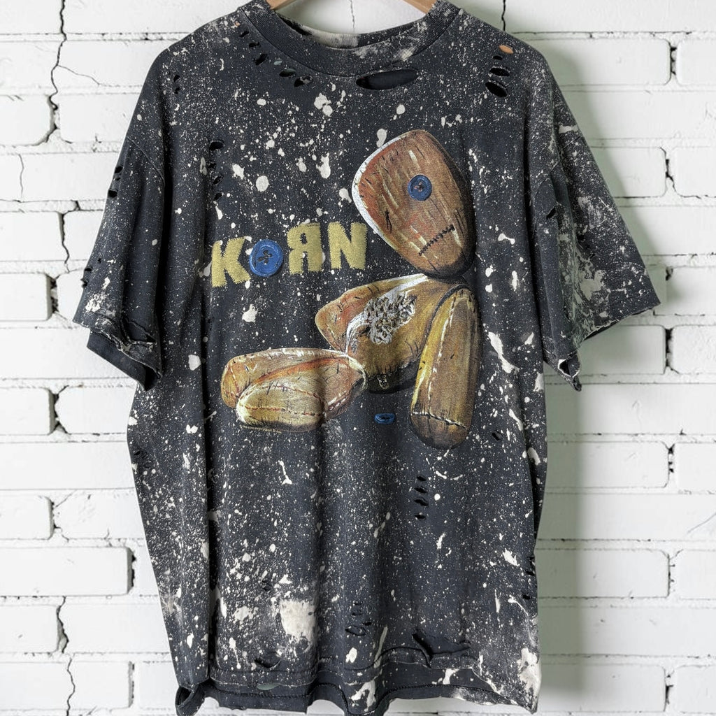 Korn Issues Bleached Distressed Band Tee
