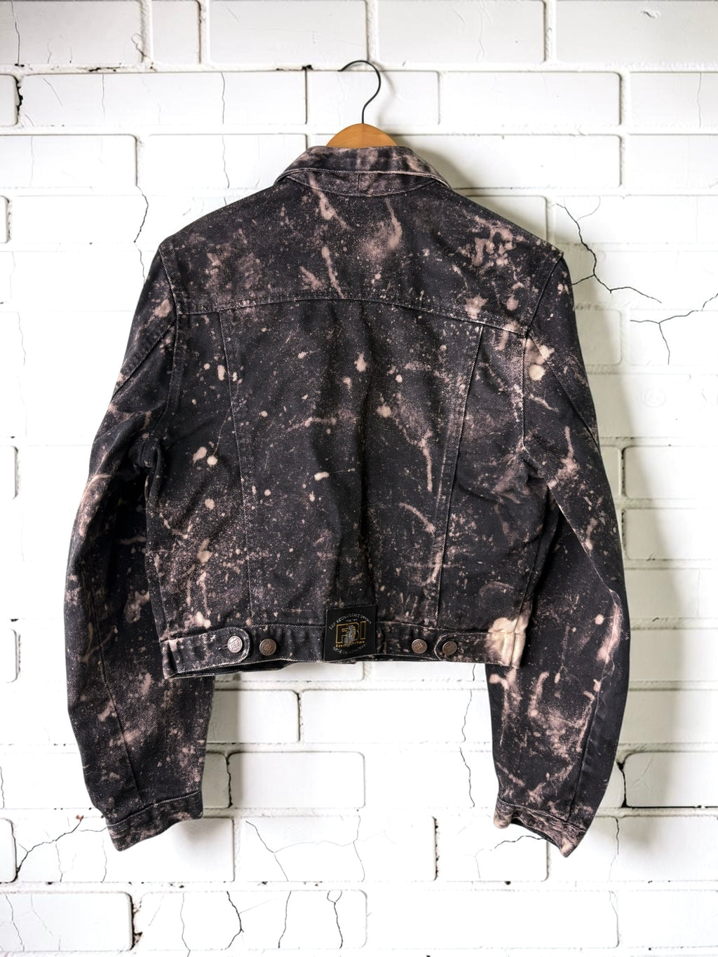 SOAKED IN BLEACH - Custom Bleached Denim Jacket Size Small