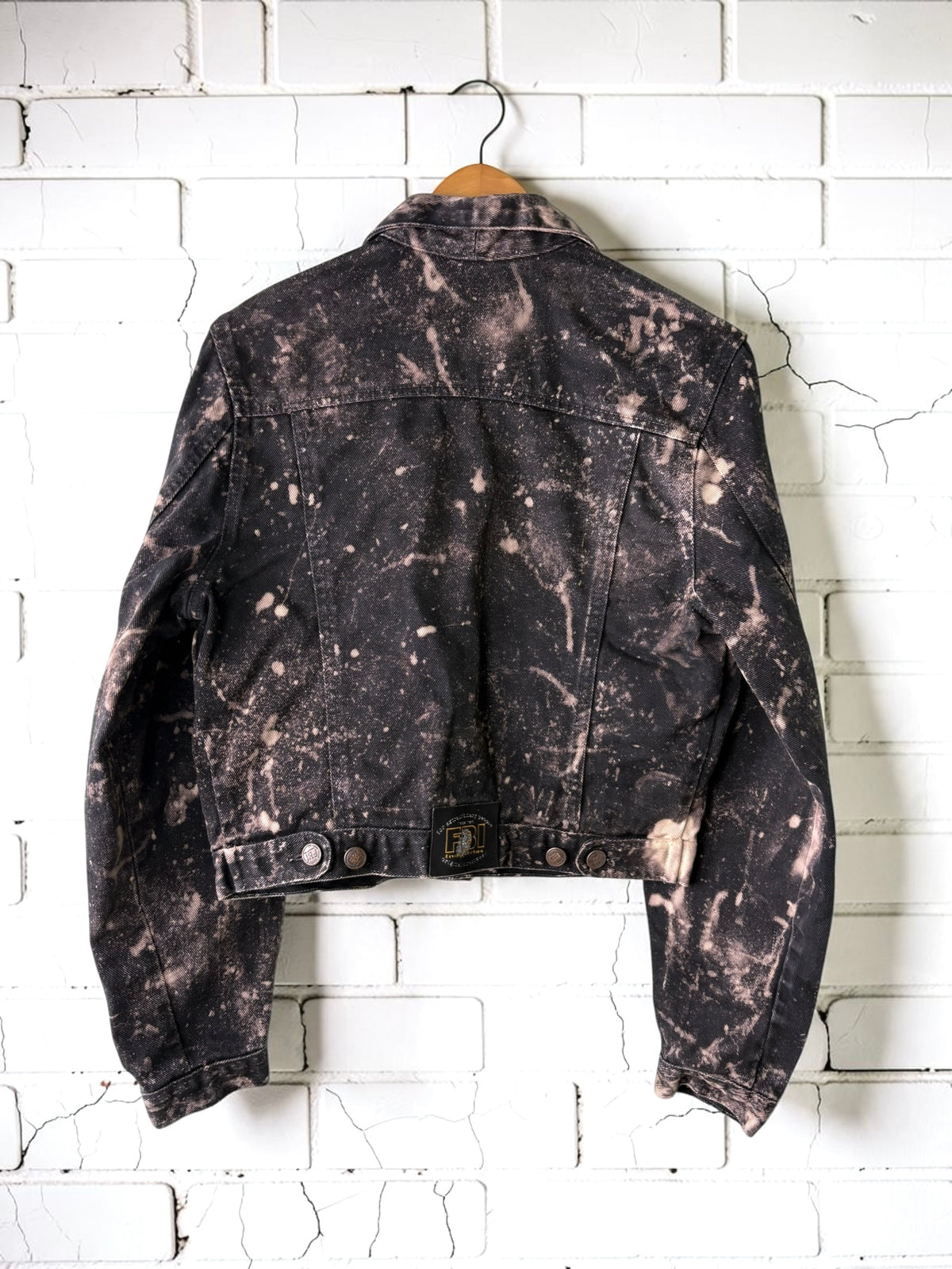 SOAKED IN BLEACH - Custom Bleached Denim Jacket Size Small