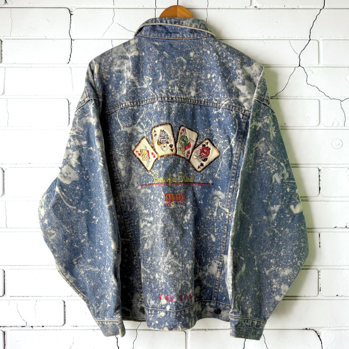 M&M’s World Vintage 90s Custom Bleached Denim Jacket Size XL