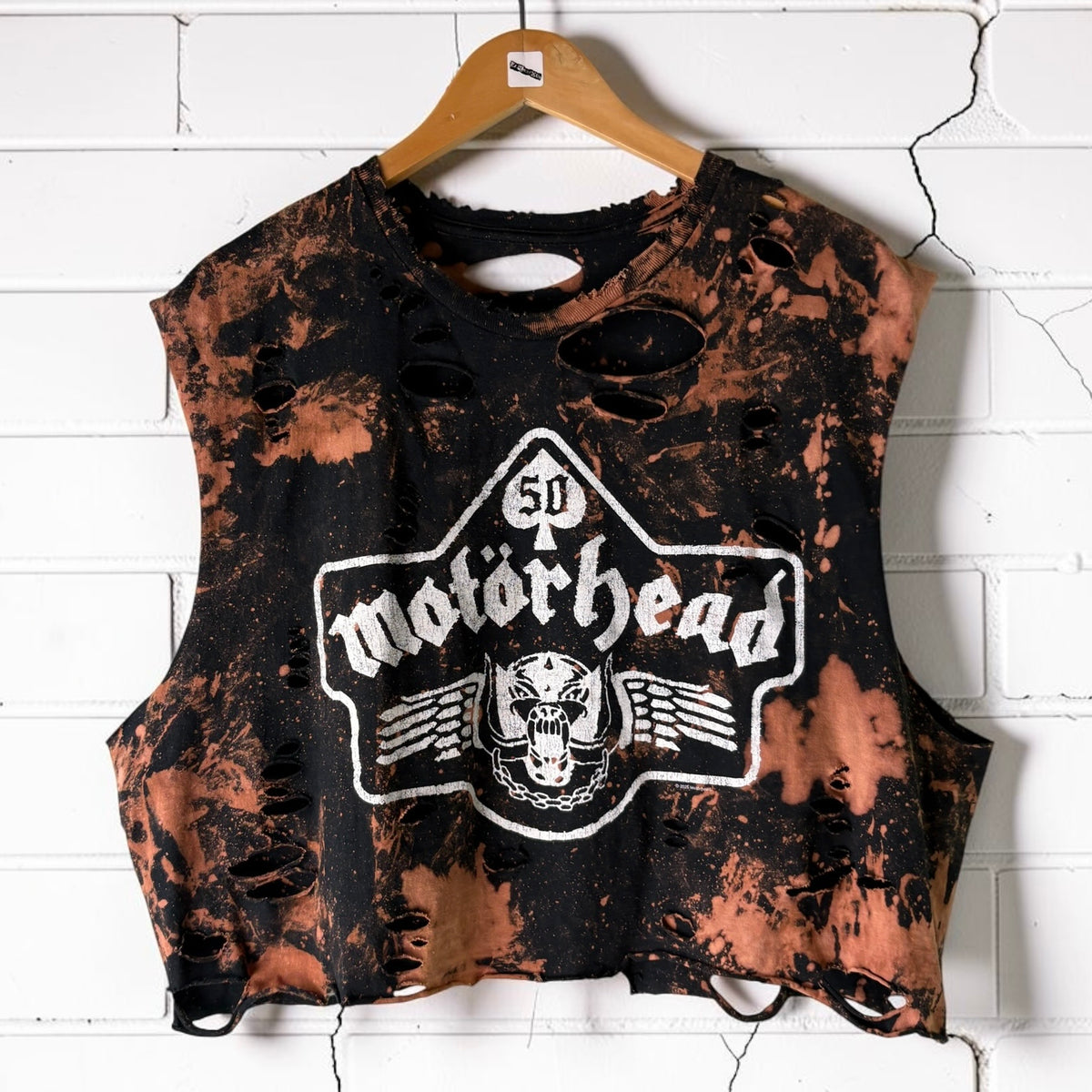 Motörhead Cropped Distressed Band Tee