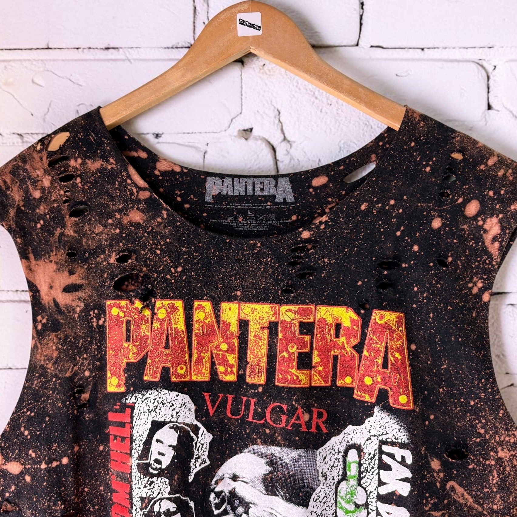 Pantera Bleached Distressed cut off Band Tee