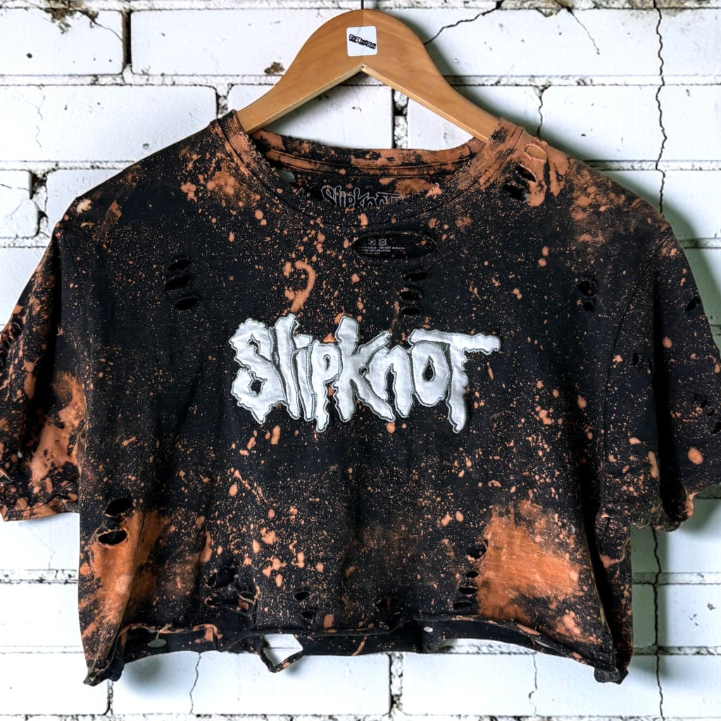 Slipknot Bleached Distressed cropped Band Tee