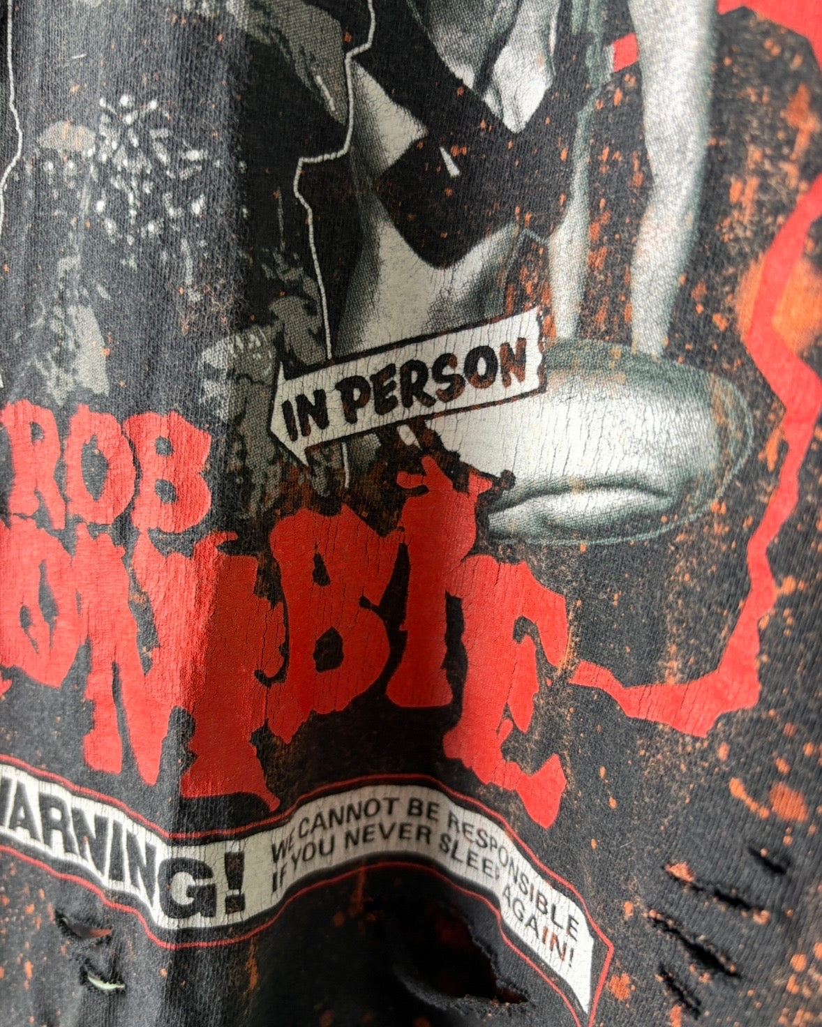 Rob Zombie Bleached Distressed T-Shirt Size XL