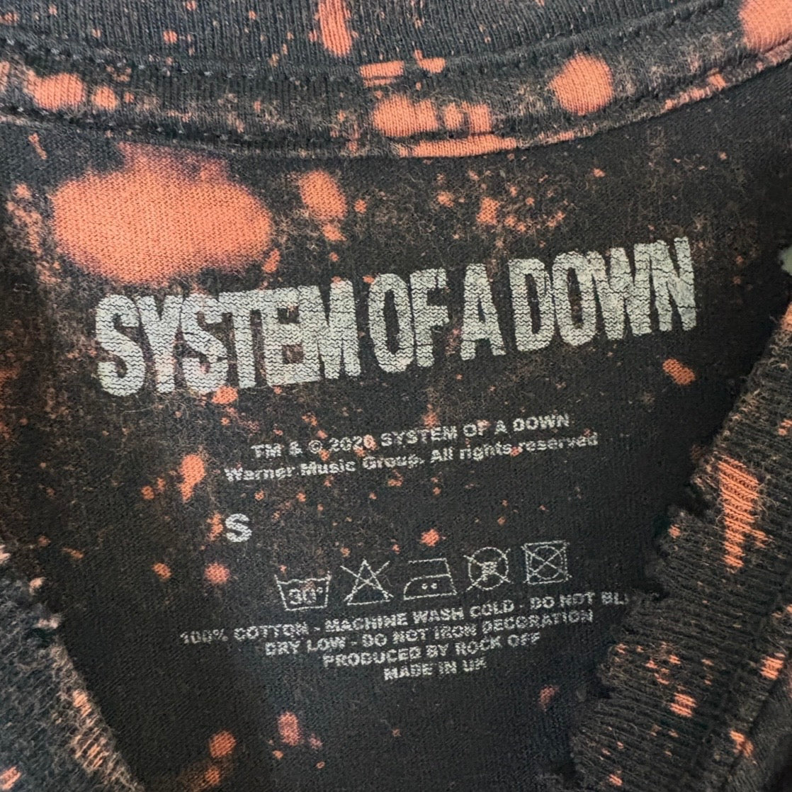 System Of A Down - Bleached Distressed cropped sleeveless Band Tee
