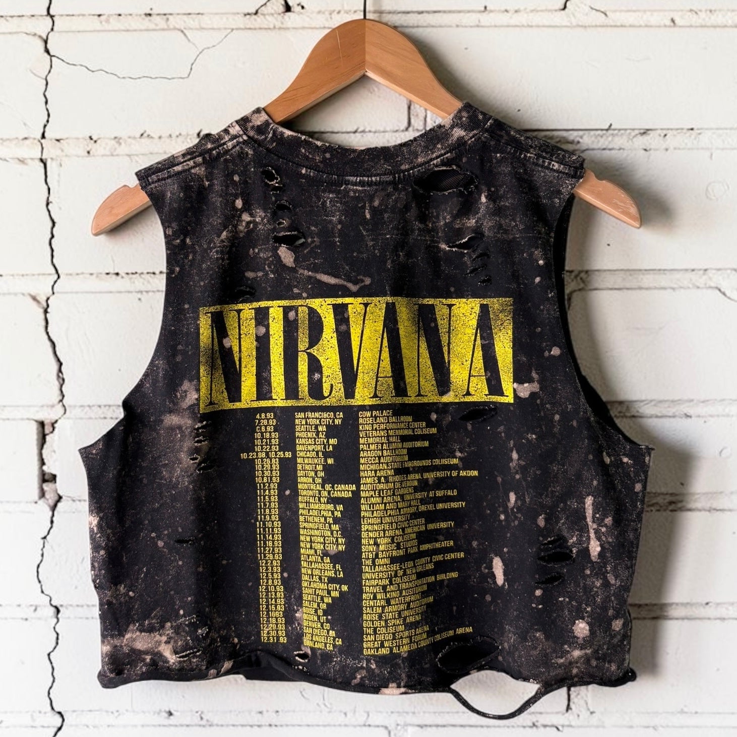 Nirvana Bleach Cropped Distressed Tee
