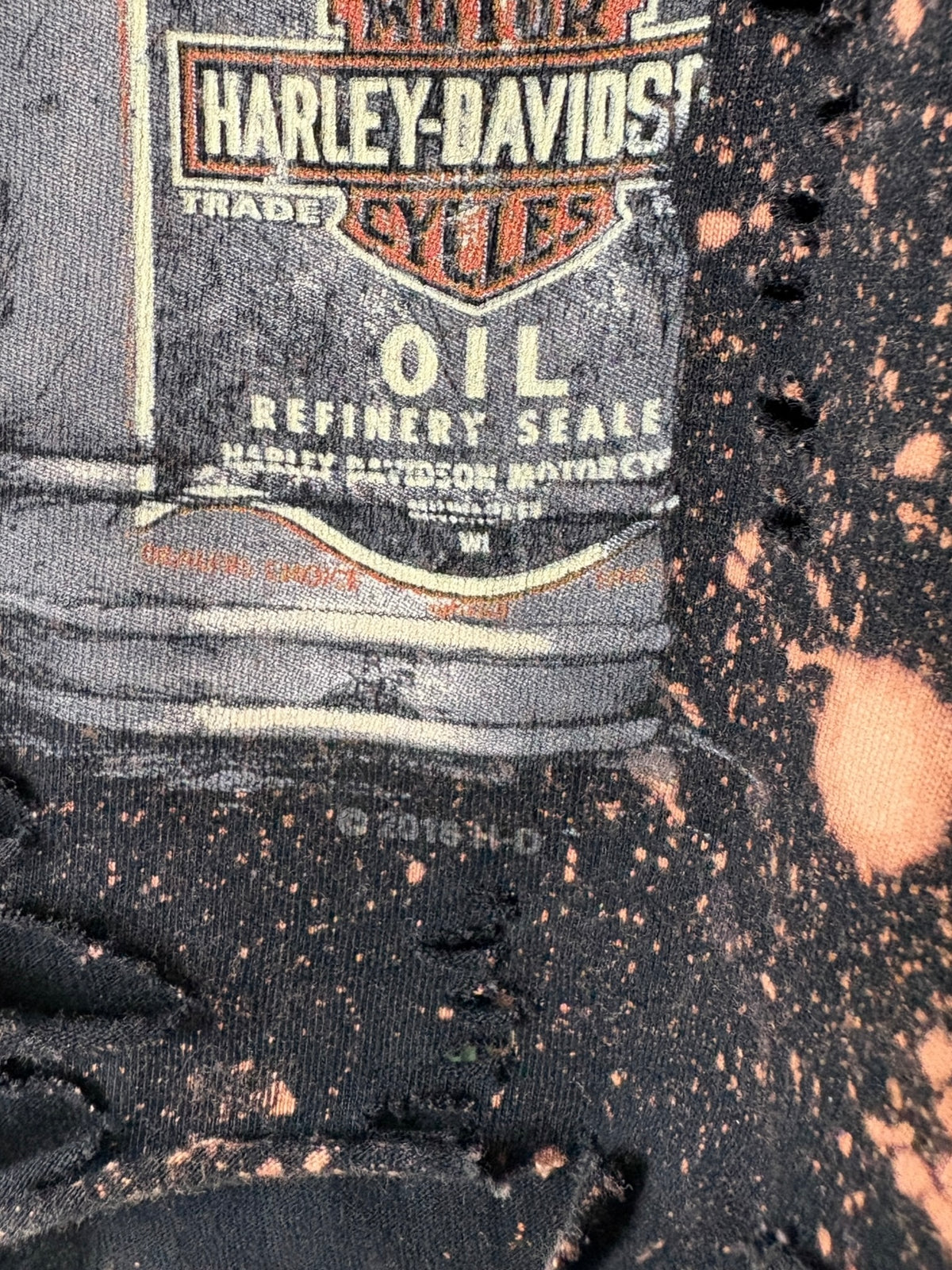Harley Davidson Southampton Bleached Distressed Cut Off Tee