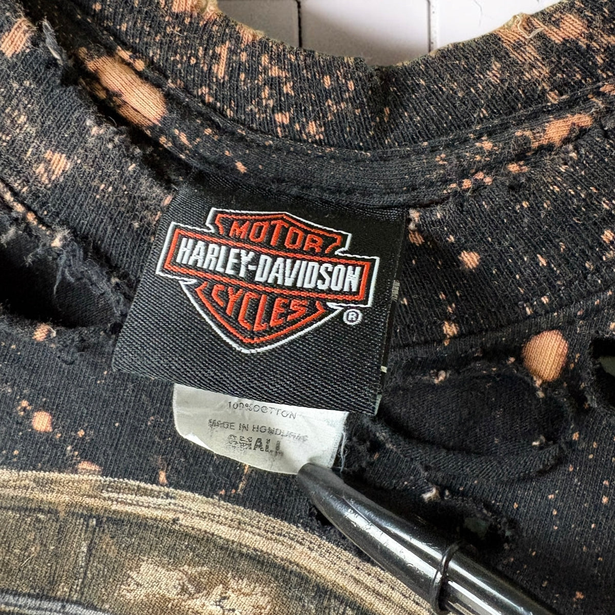 Harley Davidson Southampton Bleached Distressed Cut Off Tee