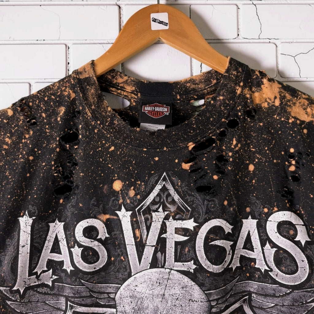 Harley Davidson Las Vegas Bleached Cut Off Tee Size Medium