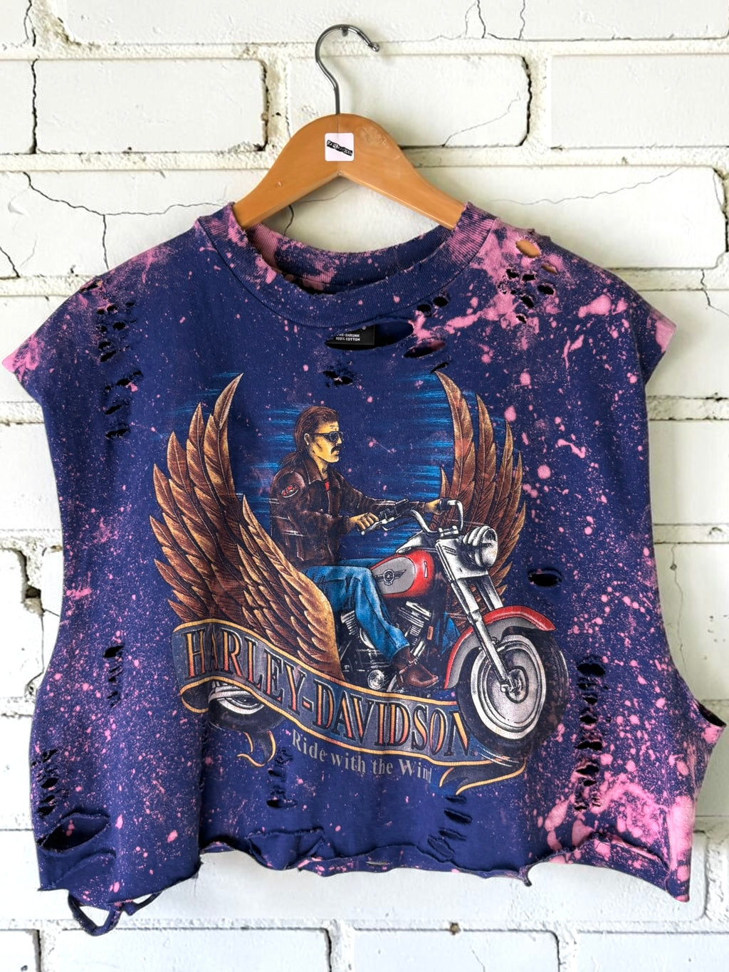 Harley Davidson Indiana Bleached Distressed Vintage Tee