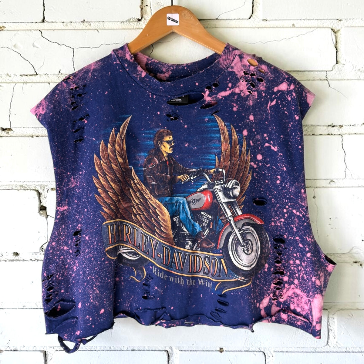 Harley Davidson Indiana Bleached Distressed Vintage Tee