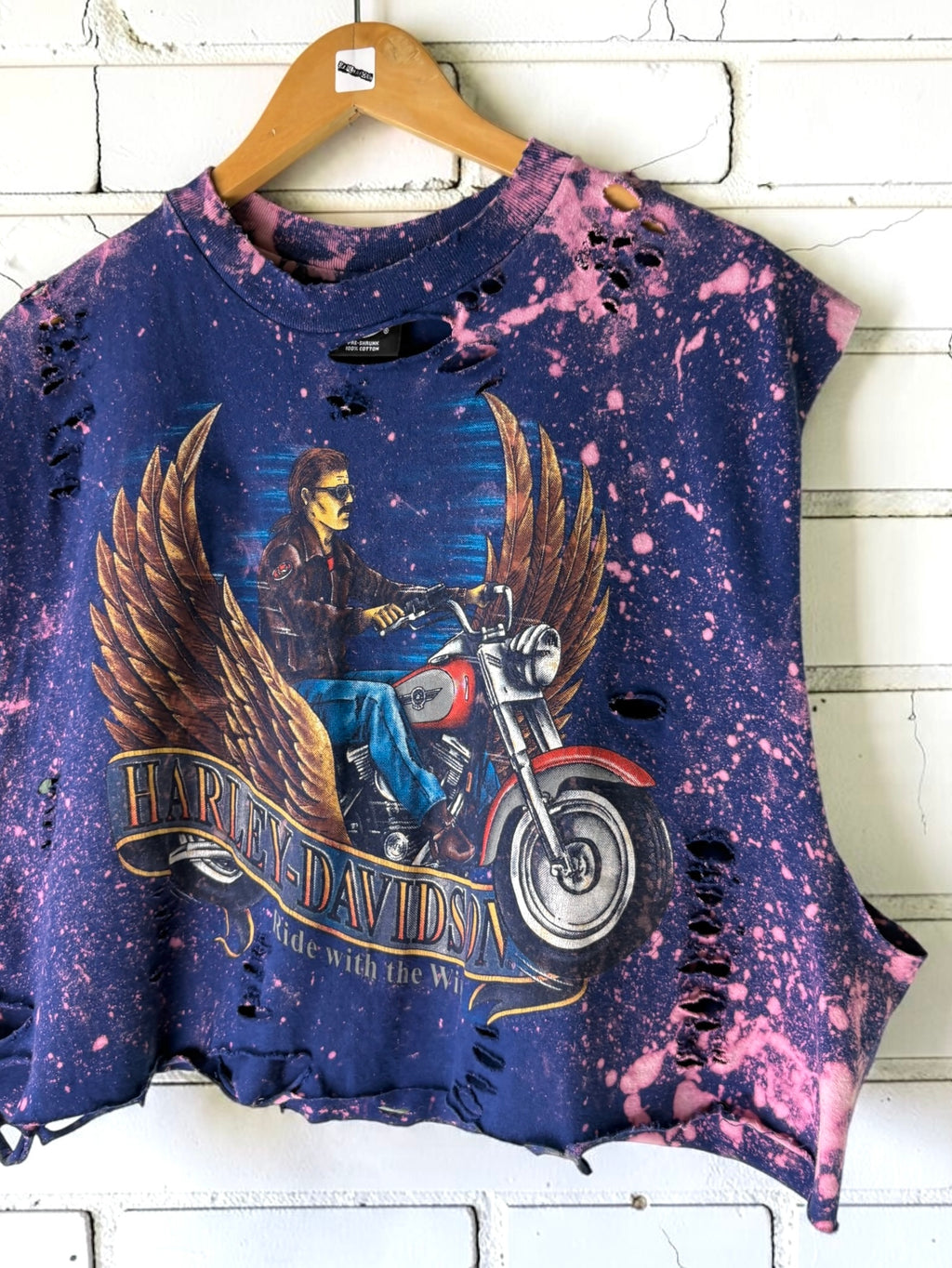 Harley Davidson Indiana Bleached Distressed Vintage Tee