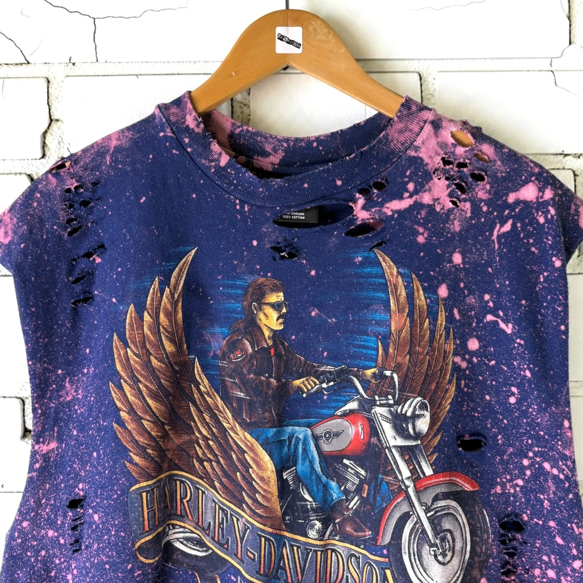 Harley Davidson Indiana Bleached Distressed Vintage Tee