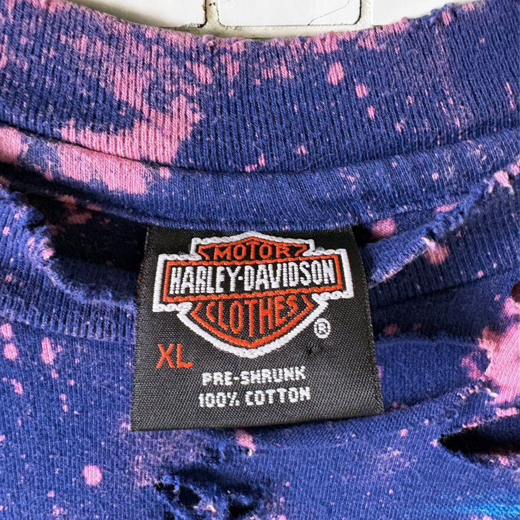 Harley Davidson Indiana Bleached Distressed Vintage Tee