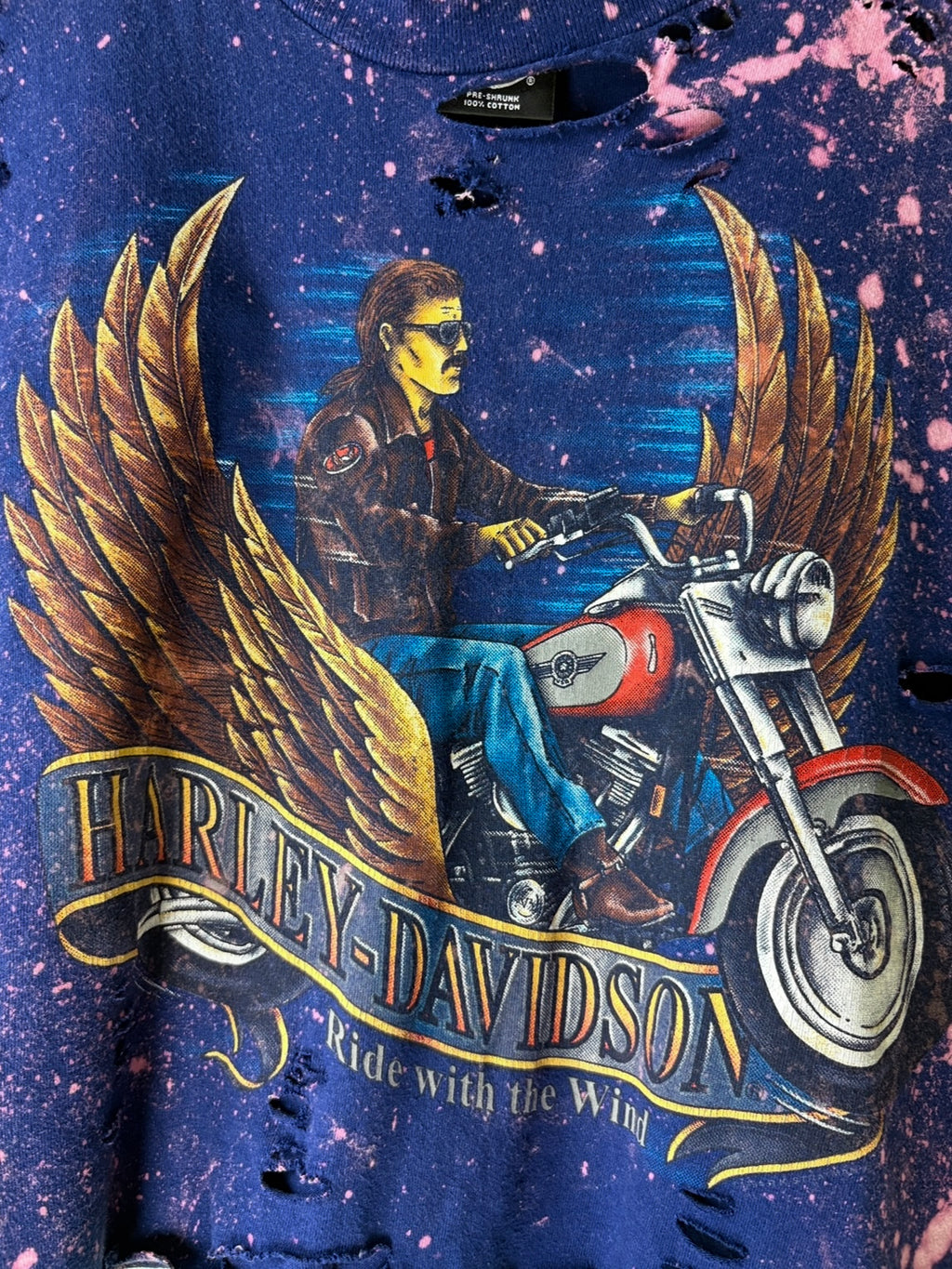 Harley Davidson Indiana Bleached Distressed Vintage Tee