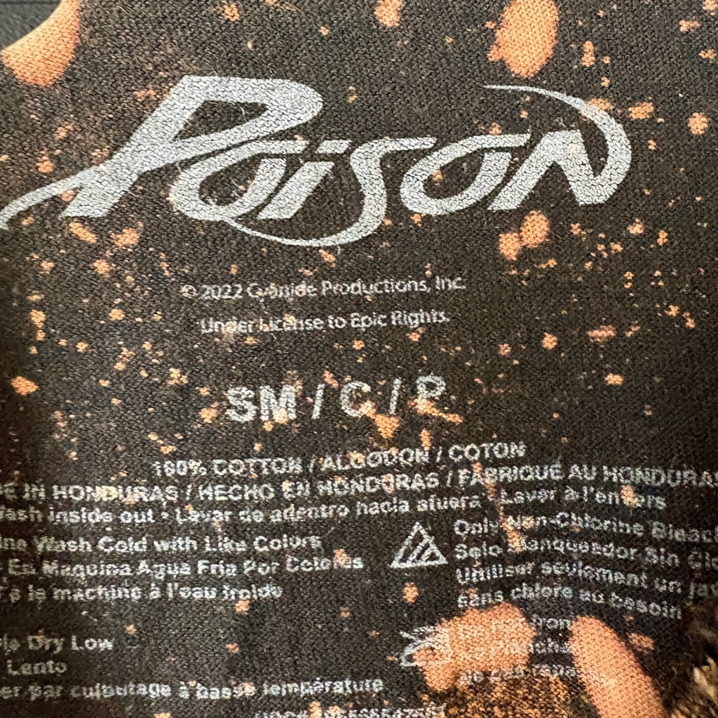 Reworked Poison Band Skull Graphic Crop Top