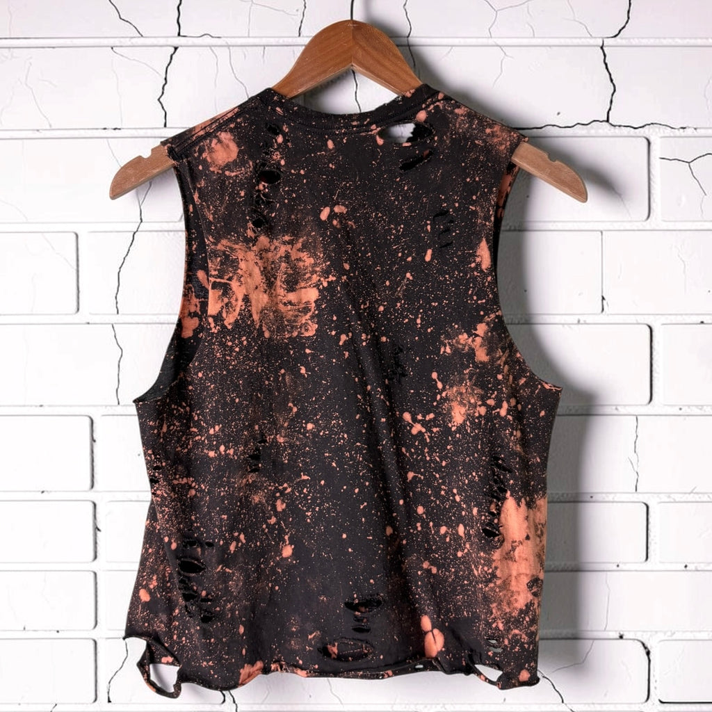 Reworked Poison Band Skull Graphic Crop Top
