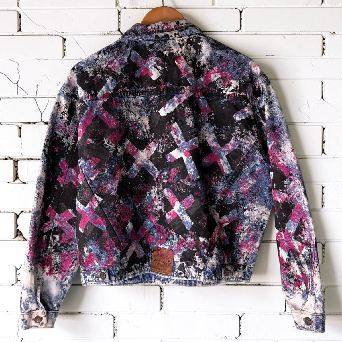 MATINEE IDOL - Hand Painted Custom Bleached Denim Jacket Tumblr Grunge Alternative