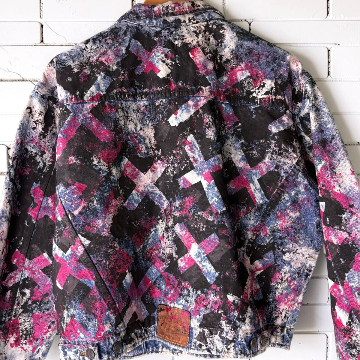 MATINEE IDOL - Hand Painted Custom Bleached Denim Jacket Tumblr Grunge Alternative