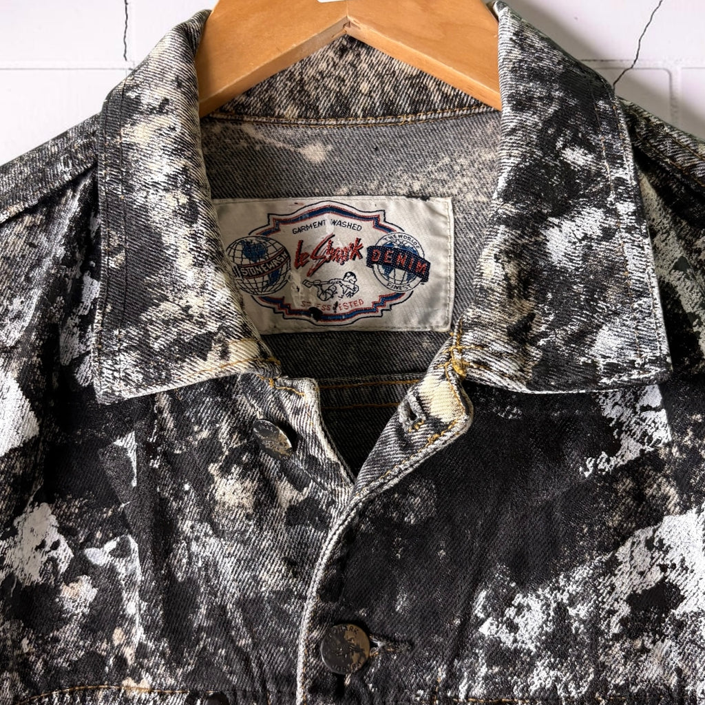 BLEACH-STAINED FAITH - Hand Painted Custom Bleached Denim Jacket Tumblr Grunge Alternative