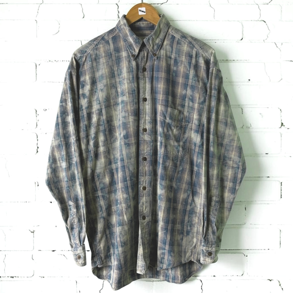 Reworked Bleach-Splattered Flannel Shirt - Size Small Grunge Plaid