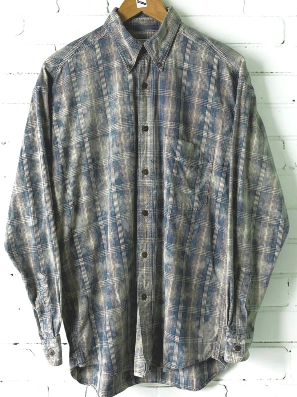 Reworked Bleach-Splattered Flannel Shirt - Size Small Grunge Plaid