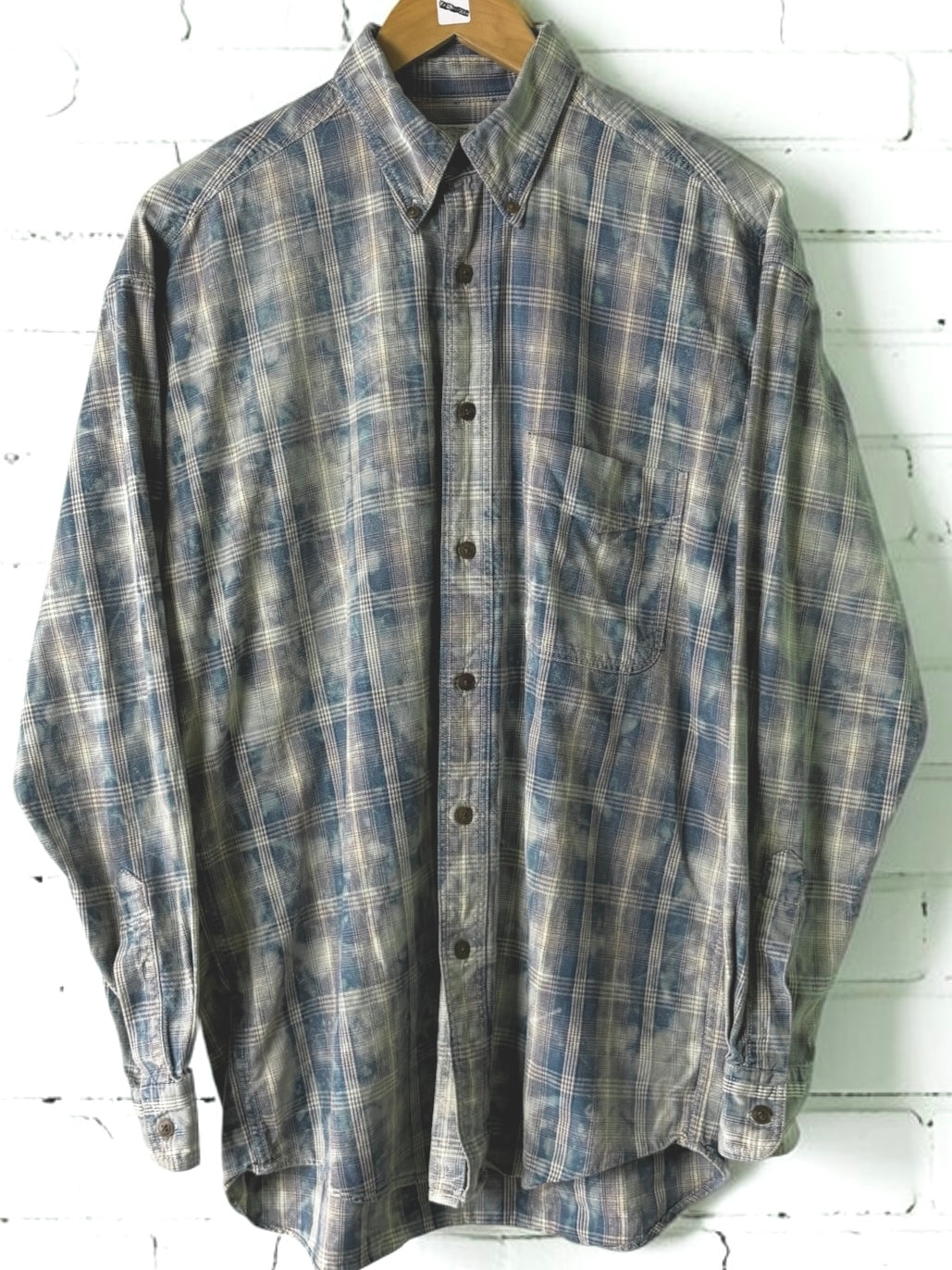 Reworked Bleach-Splattered Flannel Shirt - Size Small Grunge Plaid