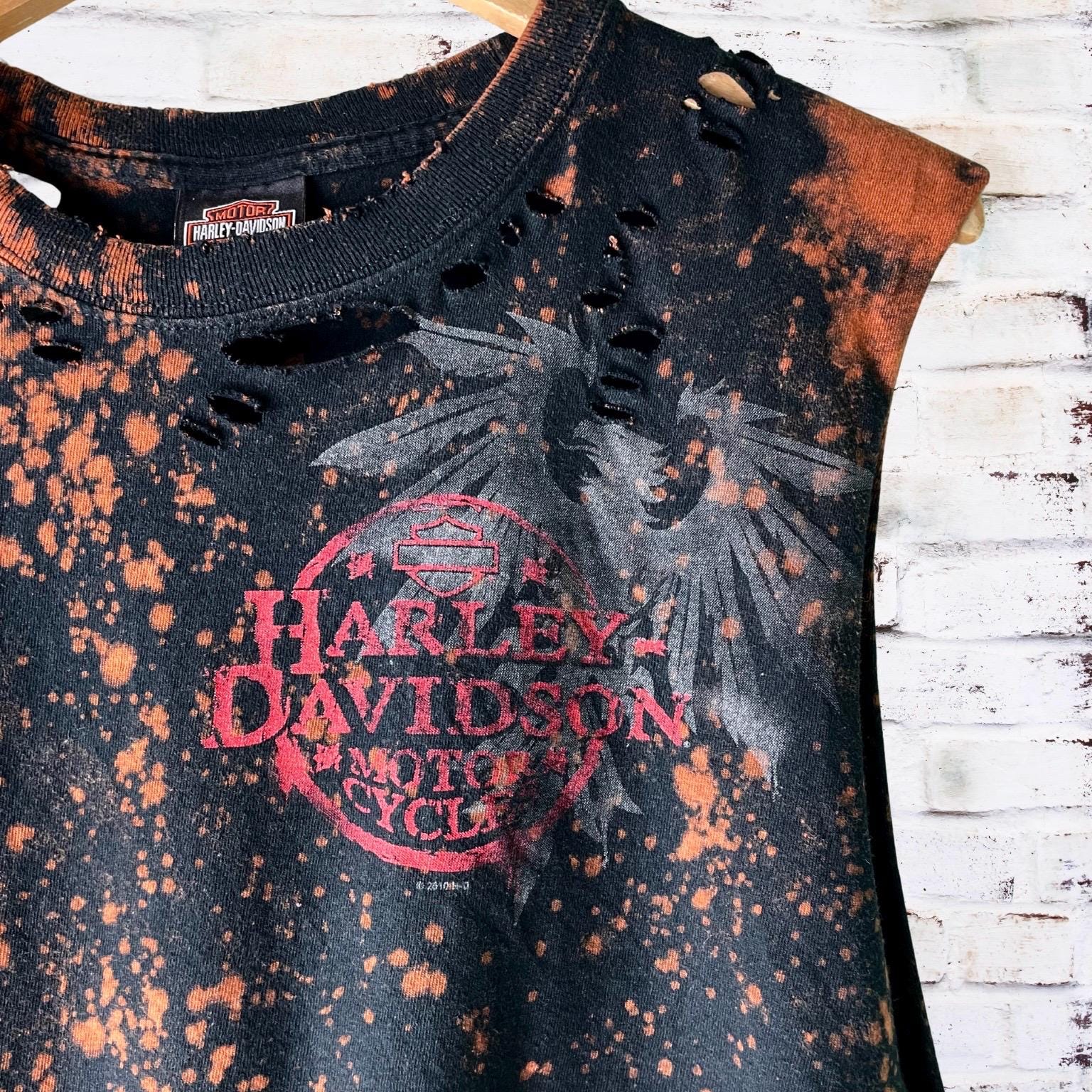 Harley Davidson Chicago Bleached Custom T-Shirt